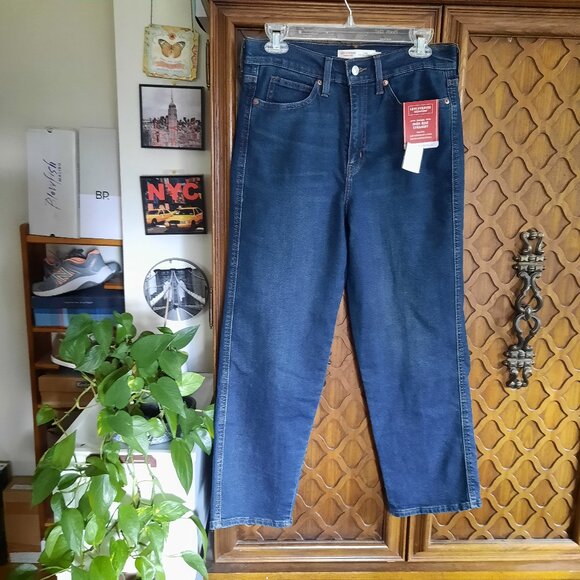 Levi Strauss Signature Vintage High Rise Straight Jeans NWT! - Darkwash, Sz 6 - Picture 1 of 16